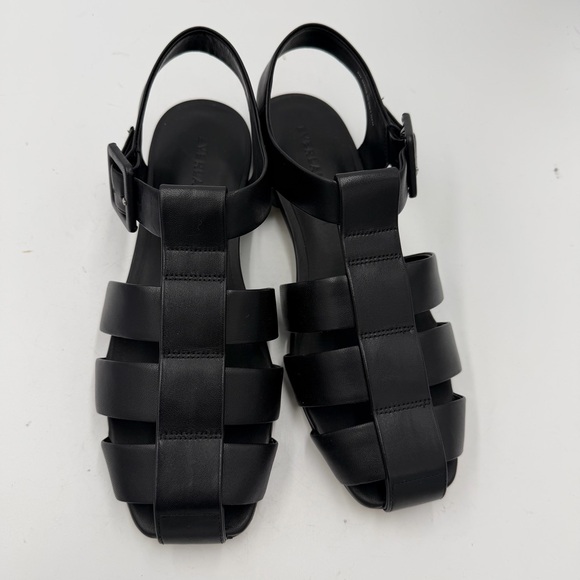 NEW Everlane Black Leather Fisherman Day Sandal in Size 9 - Picture 6 of 14